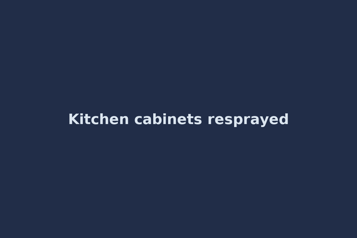 Kitchen cabinets resprayed